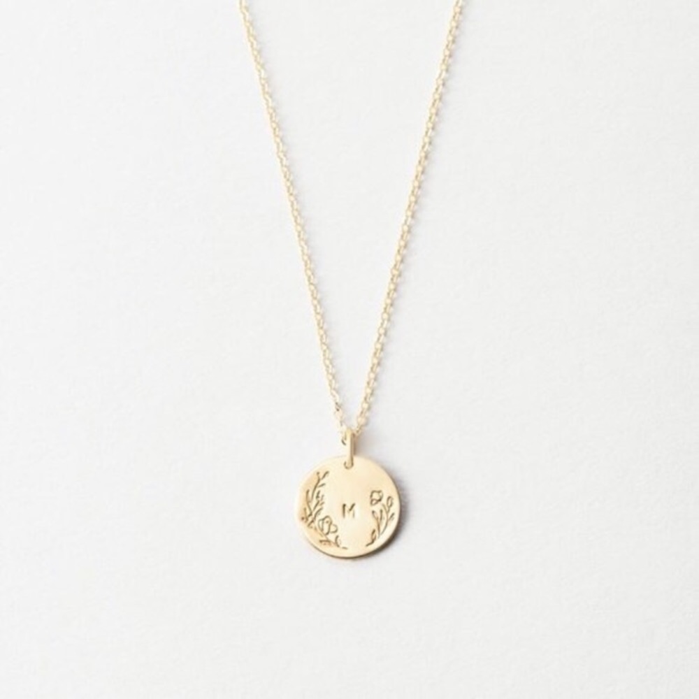 Floral Letter Minimalist Simple Initial Boho Silver Personalized Gift Necklace - Picture 9 of 16
